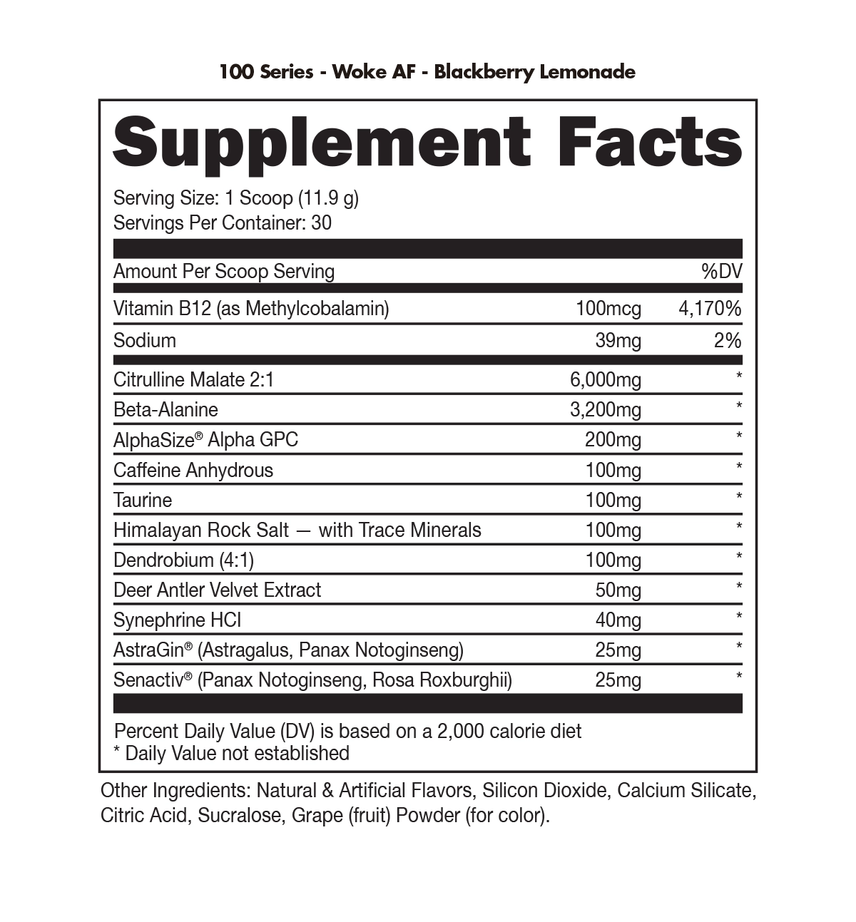 WOKE AF PreWorkout 100 Series Bucked Up